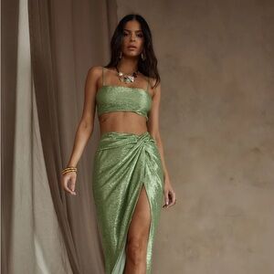 12th Tribe Green Skirt Set